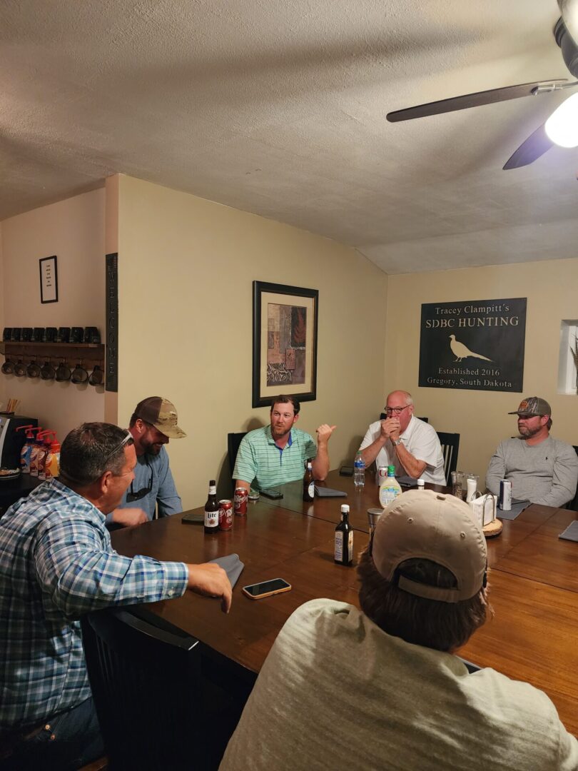 Six Hunters Sitting on Dining Table