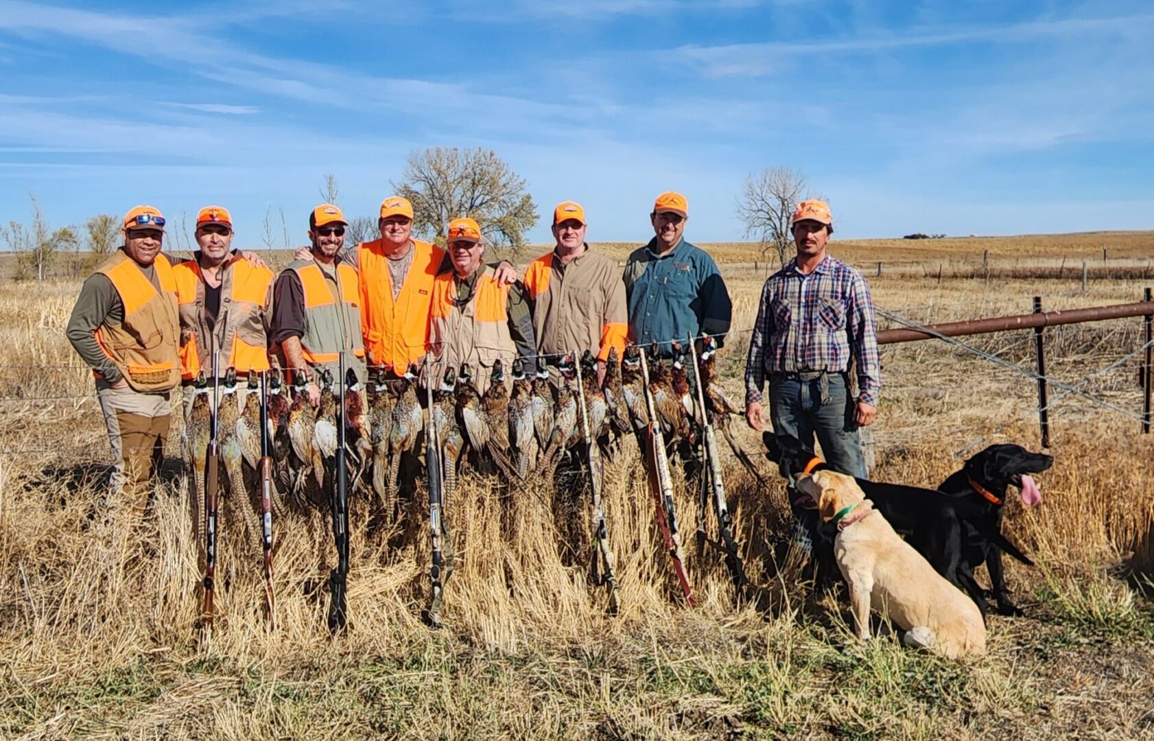 Hunters with Birds and Two Dogs